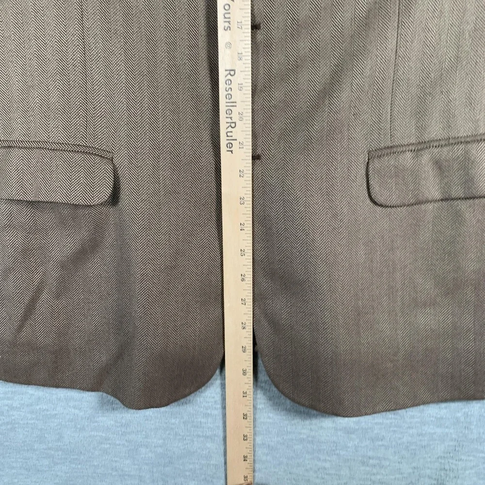 Banana‎ Republic Blazer Mens 46R Brown Herringbone Cotton Wool Sport Coat Italy